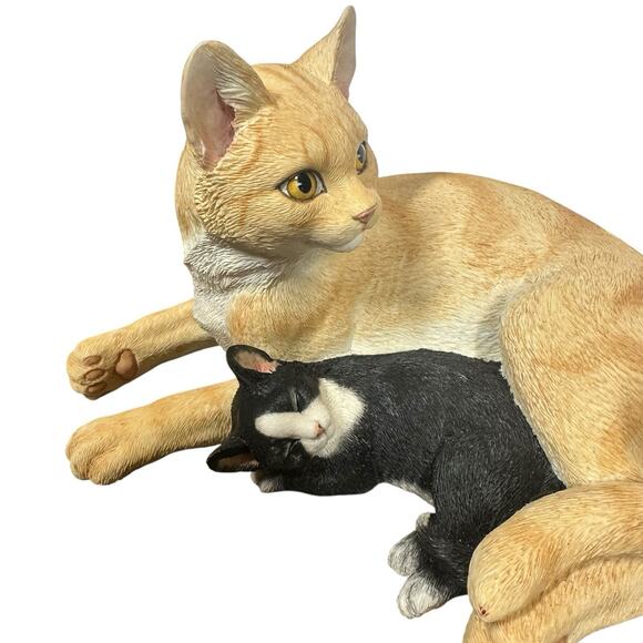 Lenox CATNAP CUDDLE Kittens & Mother Cat Sculpture Figurine 2005 Vintage 10" L - Picture 2 of 9